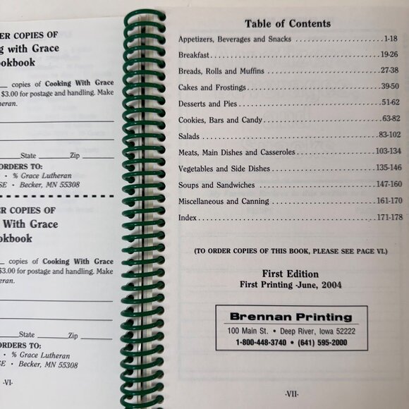 VTG 2004 Cooking With Grace Lutheran Church Becker Minnesota MN Cookbook Spiral - Picture 4 of 16
